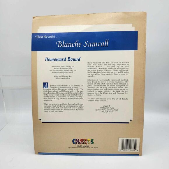 Lot of 2 Sailboat Ship Nautical Theme Cross Stitch Pattern Books SeaScapes - Picture 3 of 5